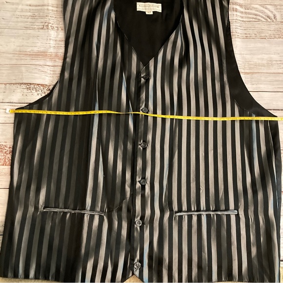 Men’s Natural Exchange Alexander Lloyd Striped Vest Size XLT Black & Silver - Picture 6 of 11